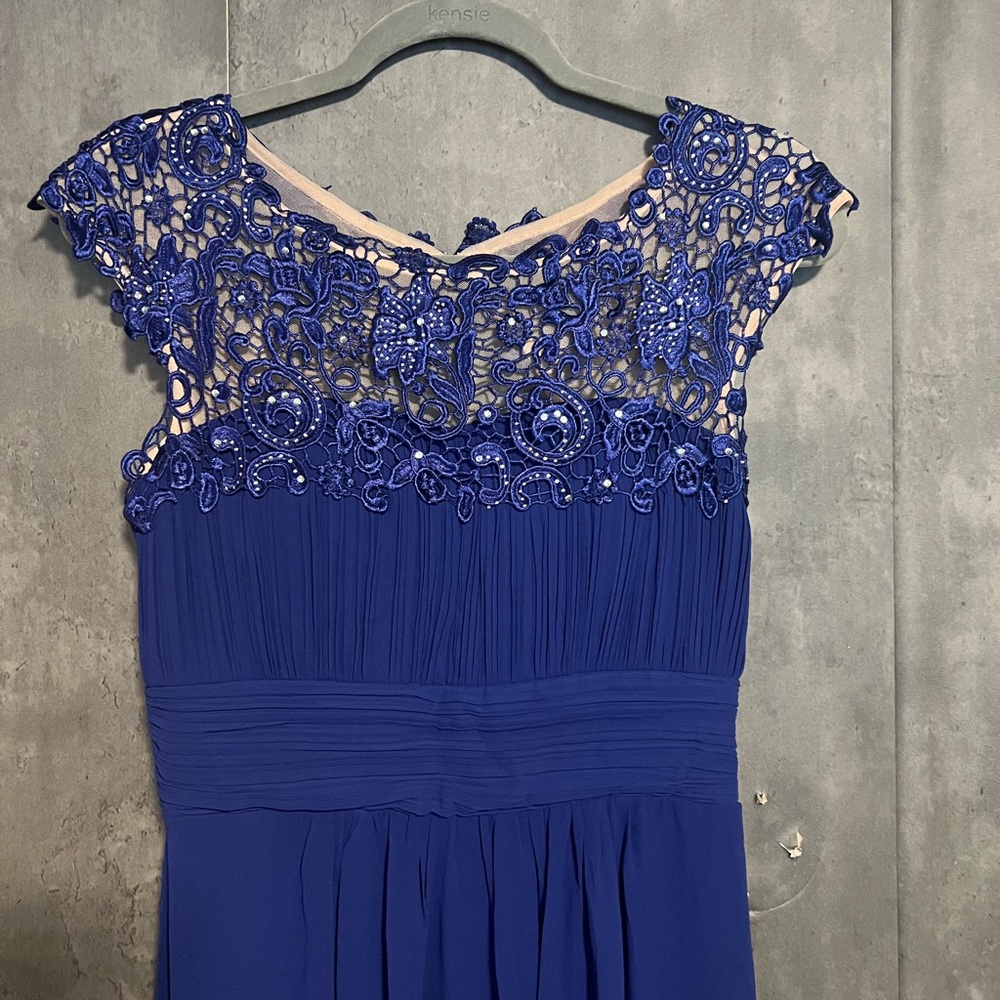 Woman’s Long Royal Blue Dress Gown
